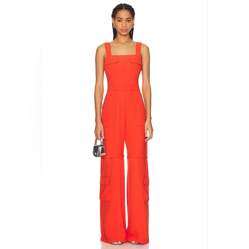 NEW Amanda Uprichard x REVOLVE Frida Sleeveless Jumpsuit in Mandarin Size Small - Picture 3 of 8